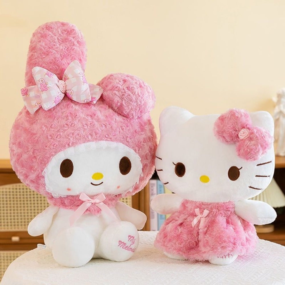 Plush Toy Hello Kitty or My Melody Rose-Pink 14-Inch Character Doll for Kawaii Display and Gifting — image 2
