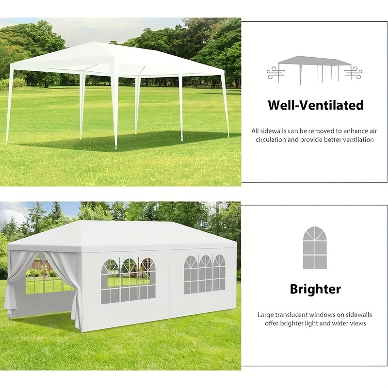 Party Tent 10x20 Outdoor Canopy Gazebo 6 Removable Sidewalls Wedding for Garden, Patio and Yard Use — image 5