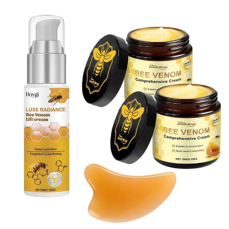 Skincare Set with Hloygi and South Moon Labels, 3 Bee Venom Products Plus Gua Sha Board Accessory — image 10