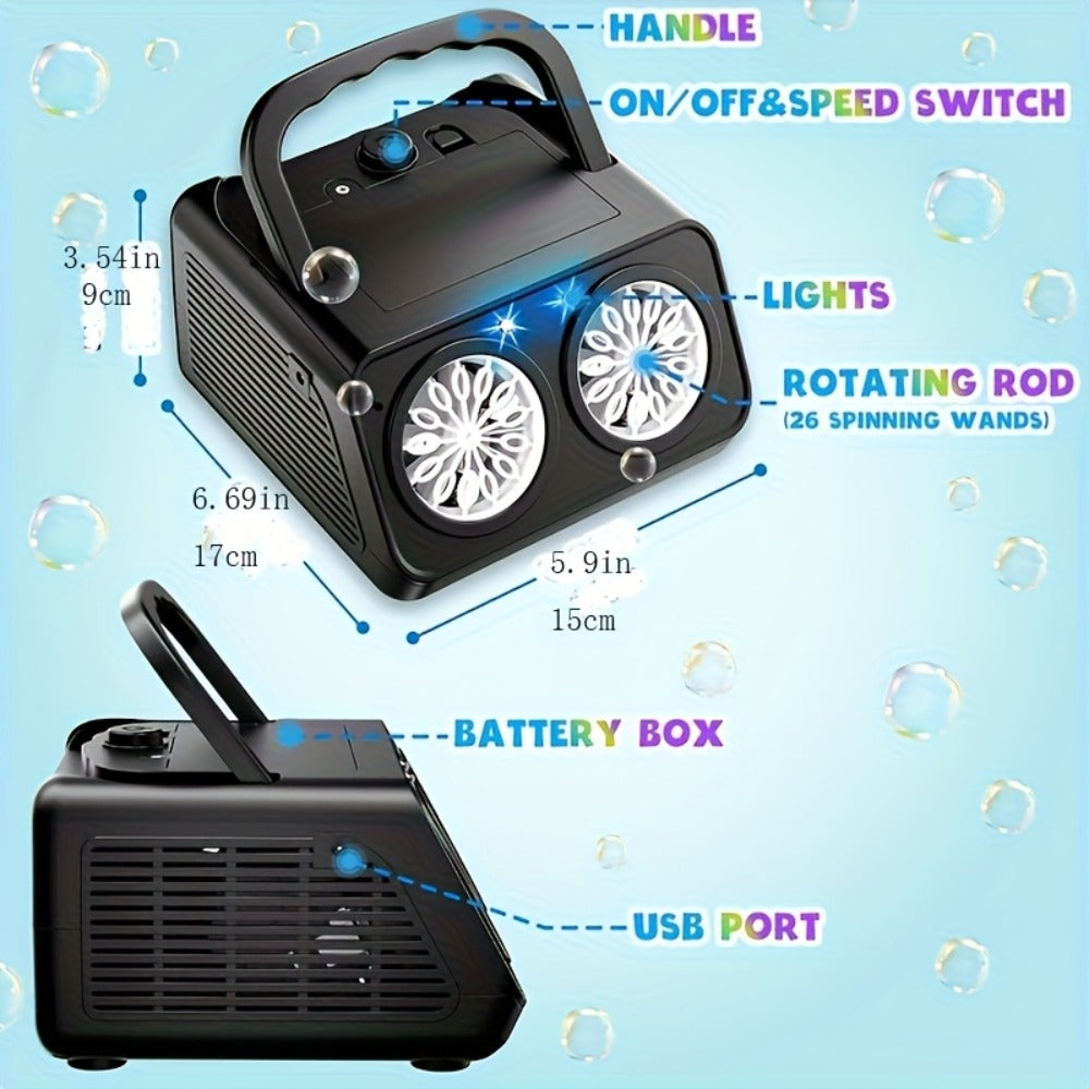 Dual-Wheel Electric Bubble Machine with Black, White, Black Classic or White Classic Color Options — image 2