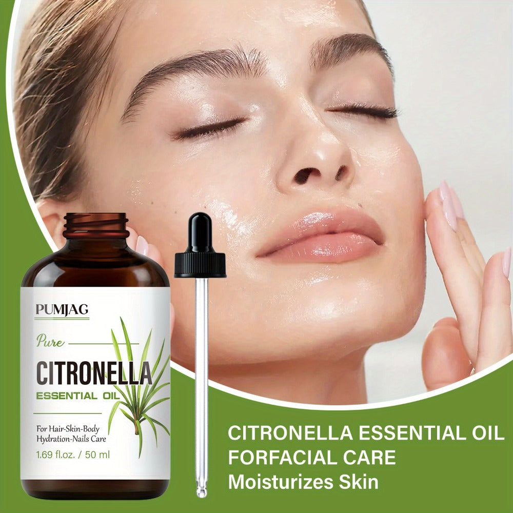 Essential Oil Citronella Non-Alcoholic Formula in 50ml Precision Dropper Bottle for Face, Hair, Nails and Body — image 2