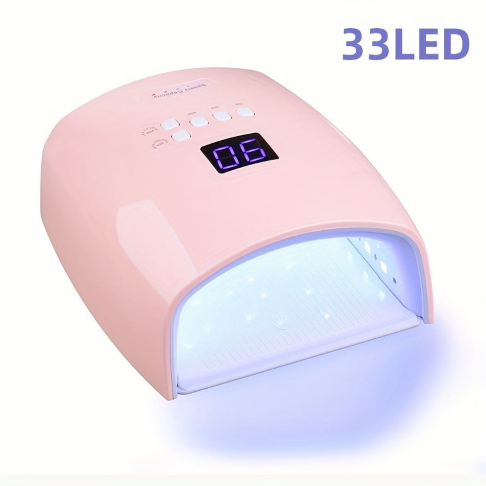 Rechargeable UV LED Nail Lamp with 33 Light Beads, Four-Button Display and Three Style Options — image 4