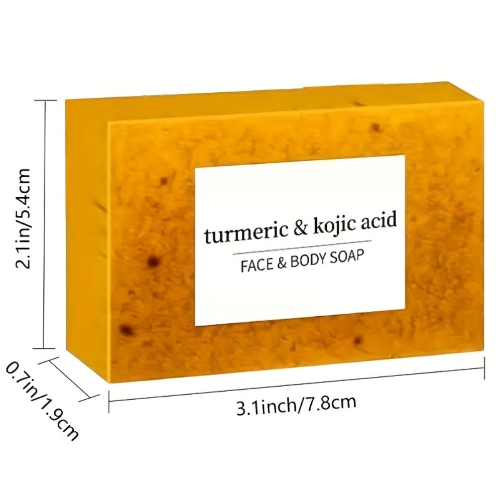 Turmeric and Kojic Acid Bar Soap, 12-Pack of 100g Bars with Lemon and Honey Labels plus Bubble Net — image 4