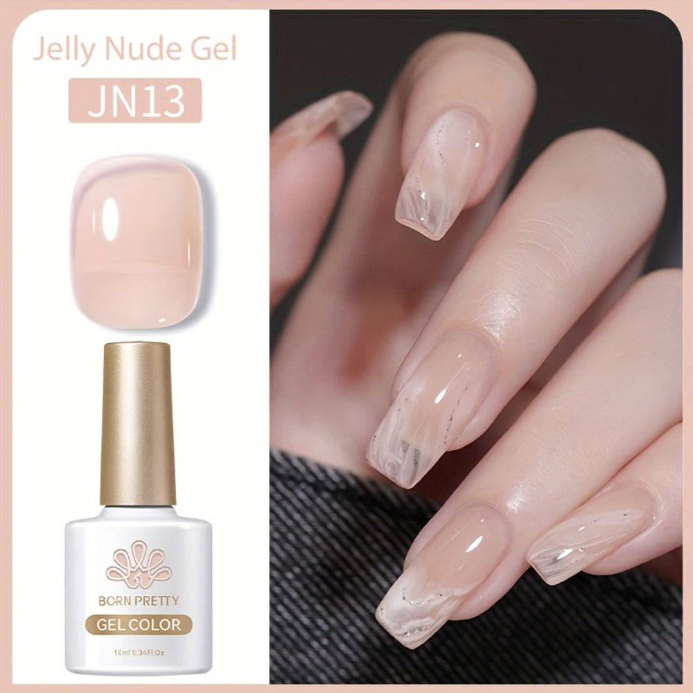 Gel Nail Polish in 10ml Translucent Jelly with 6 Milky, Snow-Glitter and Nude Shade Options — image 14