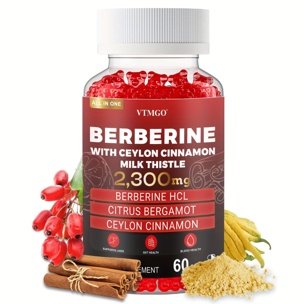 Berberine HCL Gummies 2300mg 60ct with Ceylon Cinnamon, Milk Thistle & Turmeric for Blood Sugar Balance — image 4