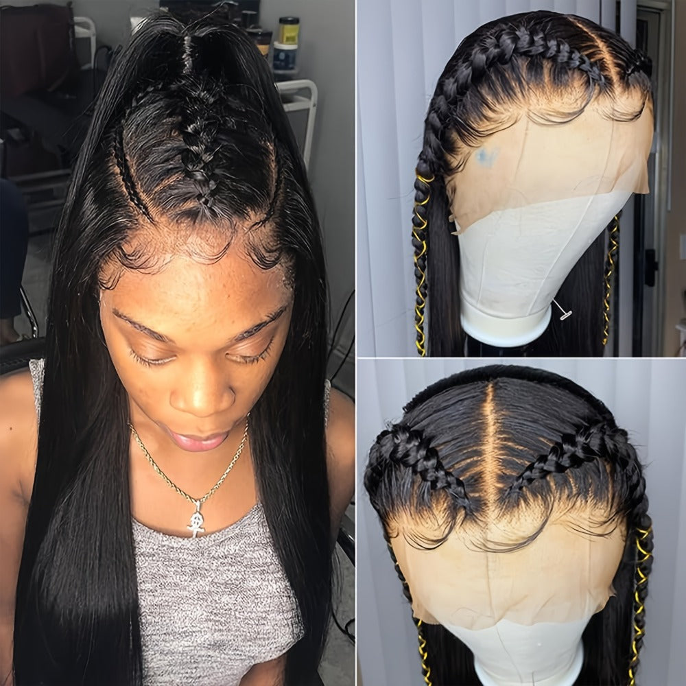 Synthetic Wig 13x4 Straight Lace Front in Natural Black with Glueless Cap and 26- or 32-Inch Length — image 7