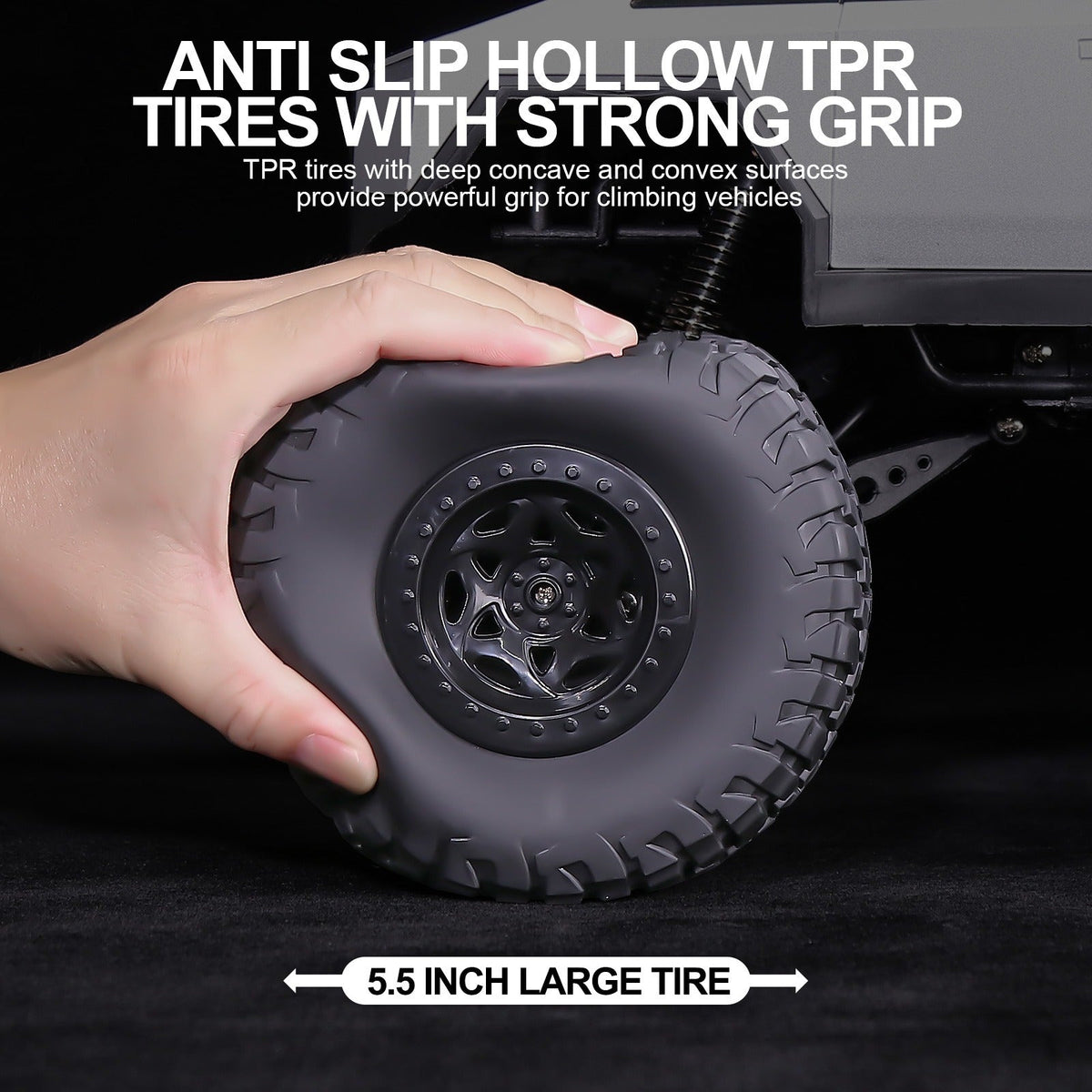 Giant 18 Inch RC Monster Truck with Free Bonus Mini RC Motorcycle, 4WD Powerful Climbing Shockproof Remote Control Pickup Tru