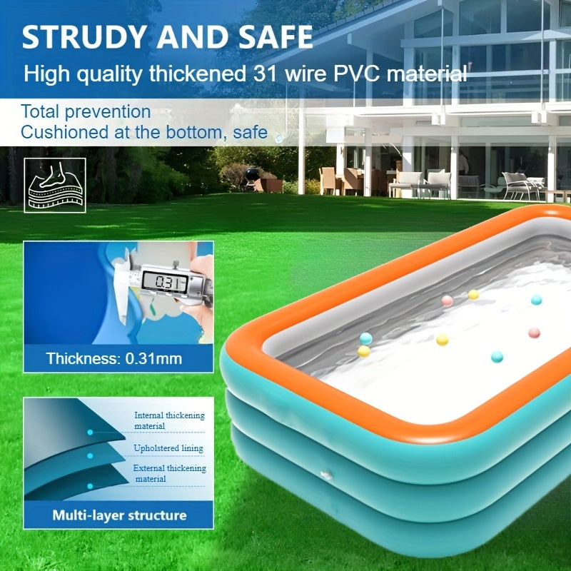 Inflatable Pool, Large Family Backyard Outdoor Summer Party Kids for Garden, Patio and Yard Use — image 9