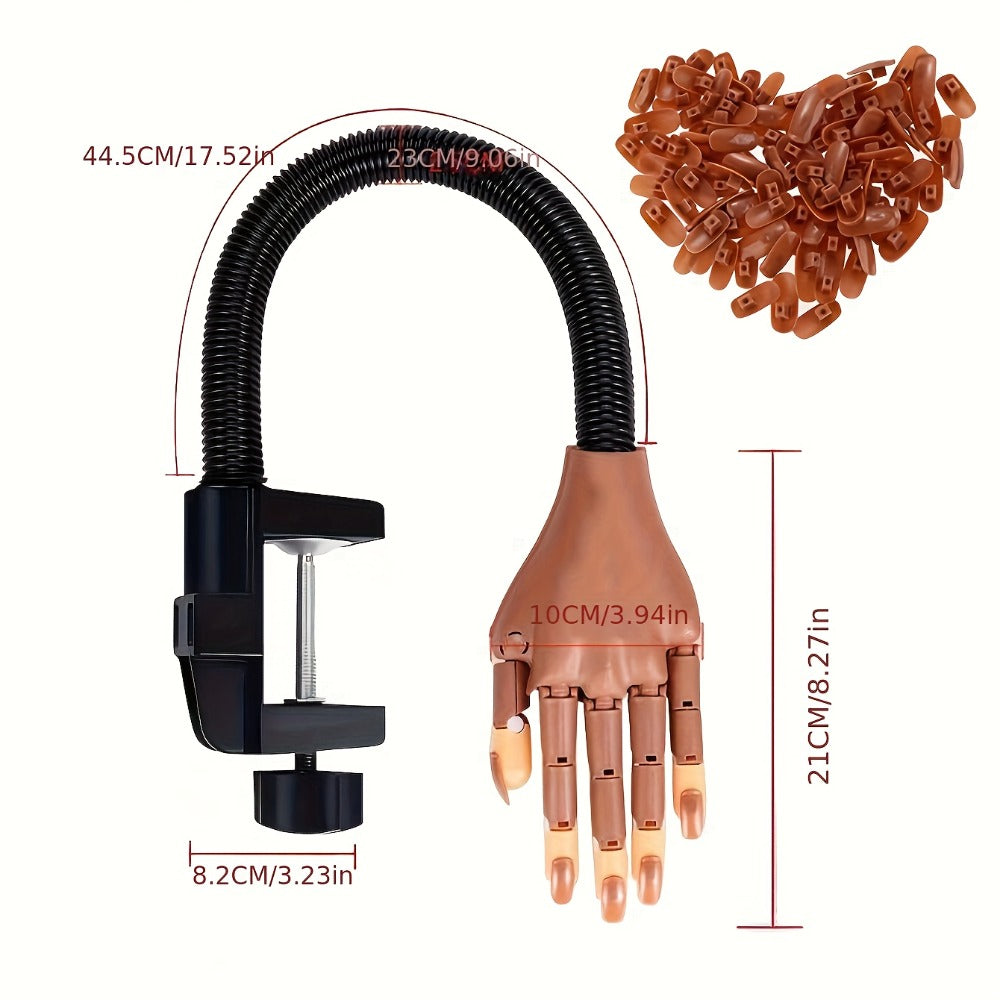 Nail Practice Hand Kit for Acrylic Nails Flexible Training Hand with 200pcs Replacement Nail Pads Clippers — image 5