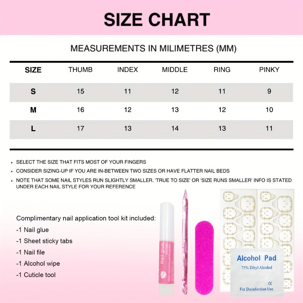 Press On Nails Colorful Handmade Duck-Tip Set in S, M and L Sizes with Glue-On Application — image 4