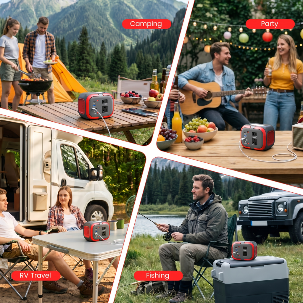 Battery Power Station 120W 97.68Wh 26400mAh Portable Backup with AC Outlet USB-C QC USB-A DC for Camping RV Travel Emergency 
