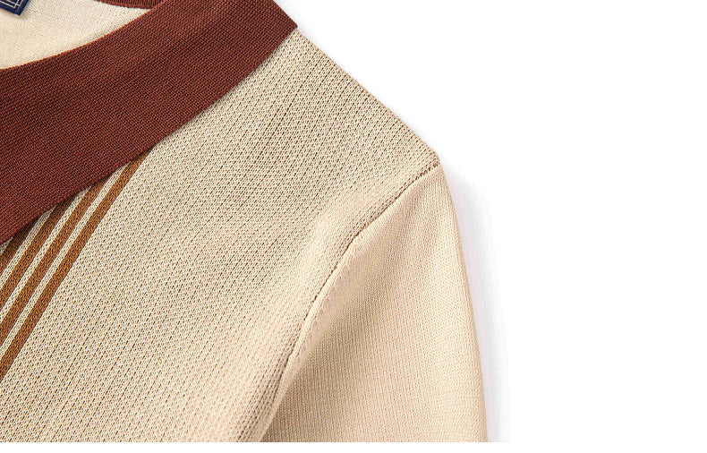 Summer Stripes Lapel Knitwear Male