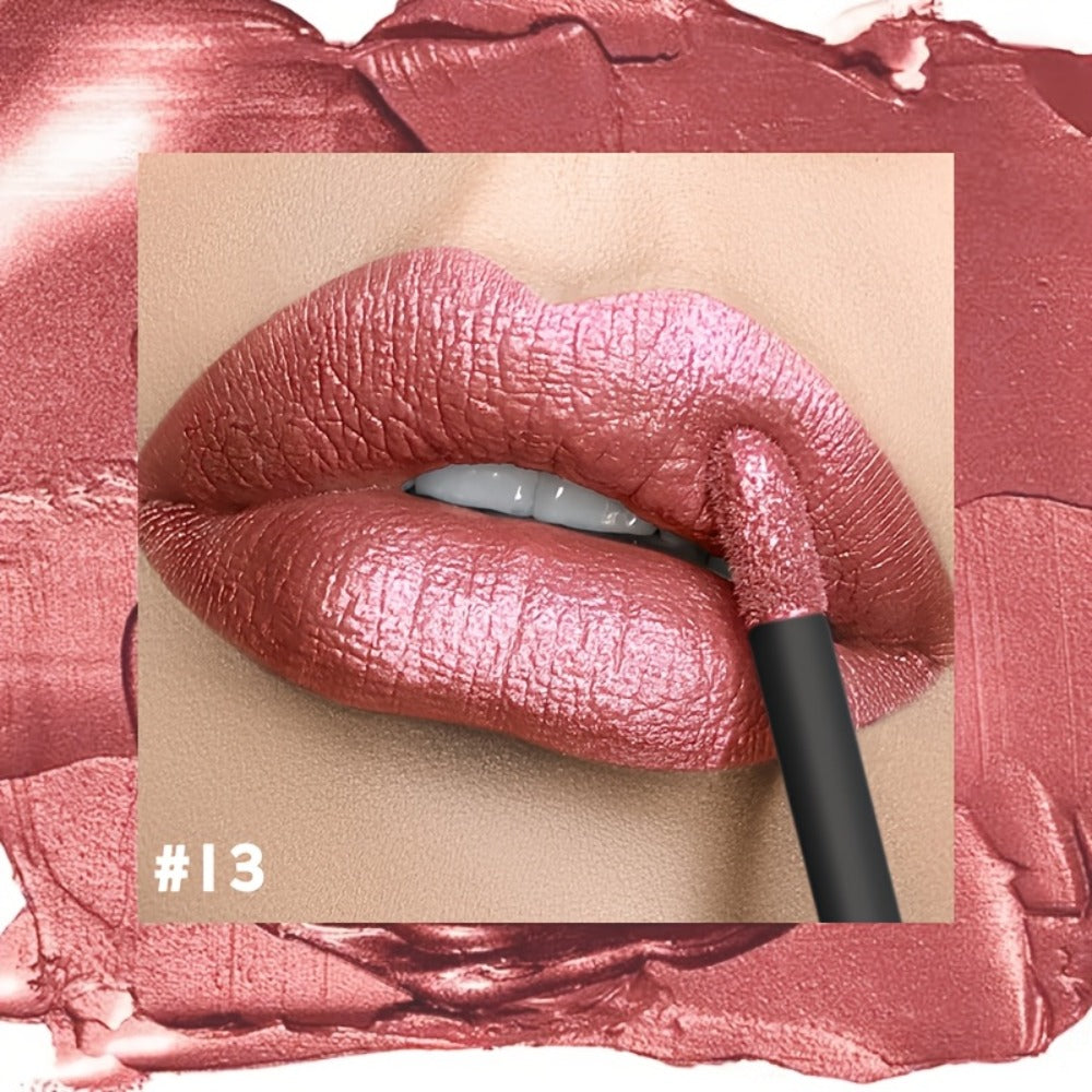 Metallic Shimmer Lip Gloss with Wand Applicator and Eleven Numbered Shade Options from 13 to 24 — image 4