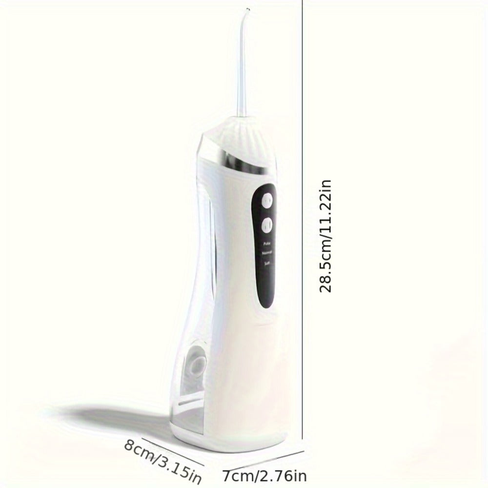 Water Flosser Portable Three-Mode Oral Irrigator with Brush Head Attachment, USB Charging and White, Black or Pink Options — 