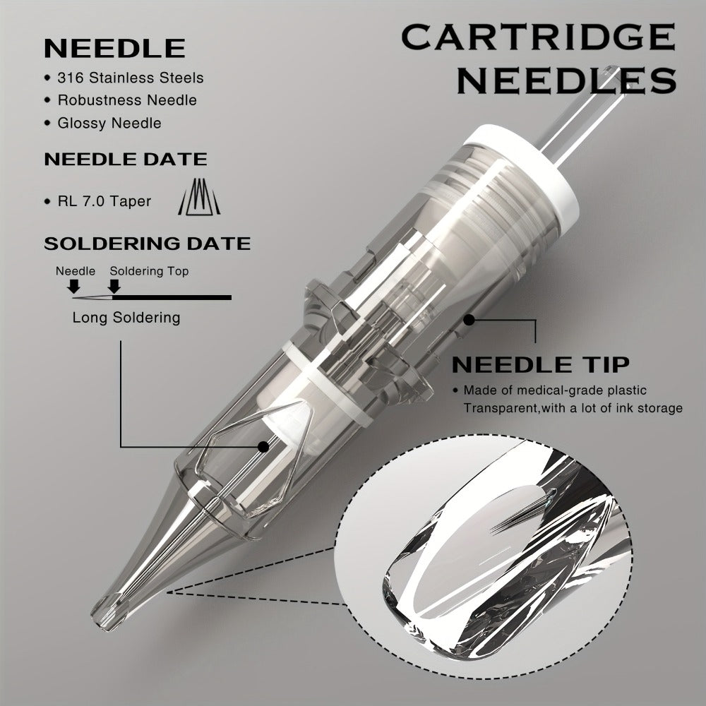 Tattoo Cartridge Needles with SPARK Label, 20-Piece Box and 24 Retained RL RS CM M1 Model Choices — image 8