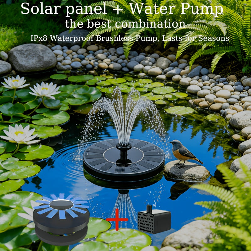 Solar Fountain Pump for Garden, Patio and Yard Use, with the Listed Configuration, for Everyday Use and Organized Storage — i