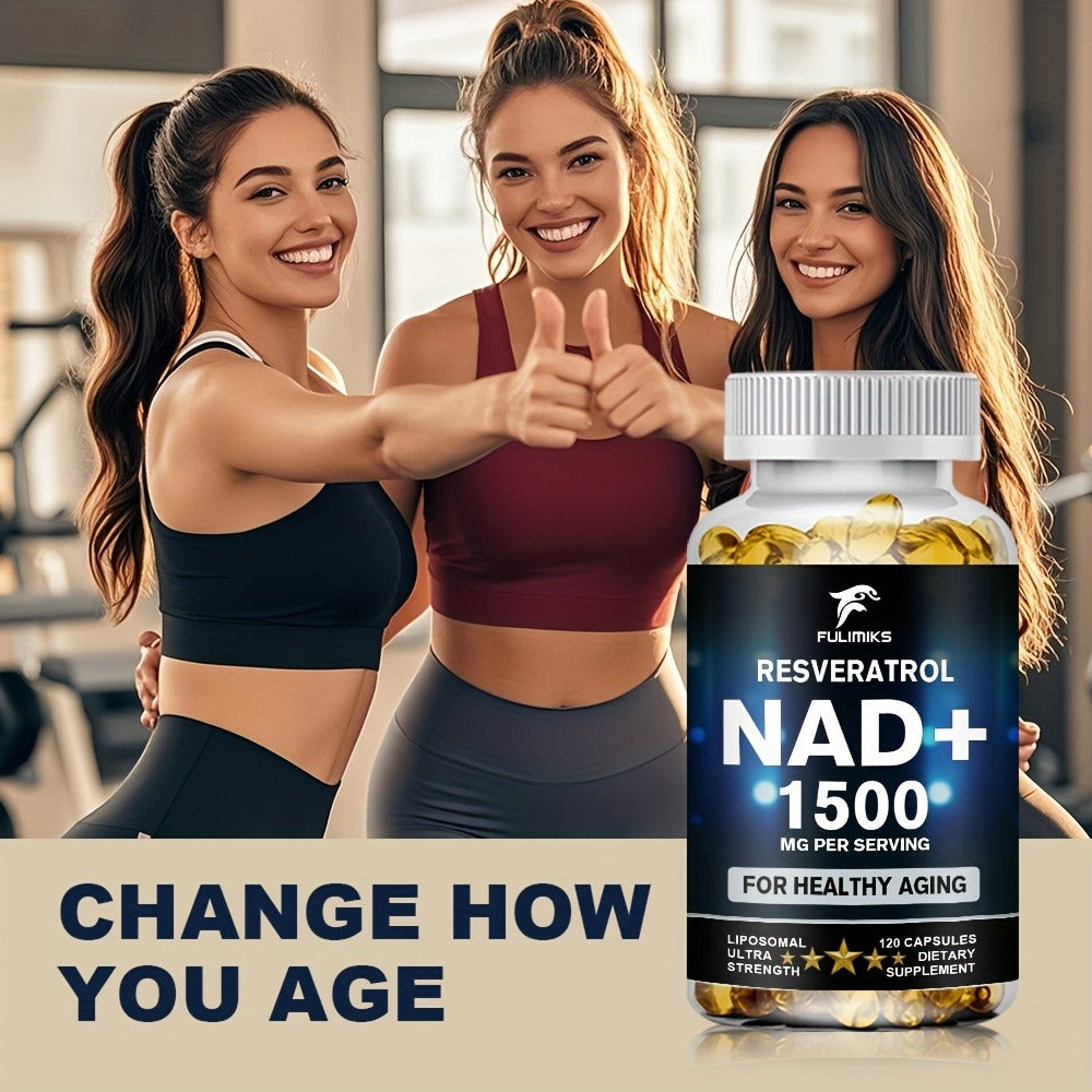Dietary Supplement NAD+ Formula with Nicotinamide Riboside and Resveratrol Capsules, 120 Count — image 10
