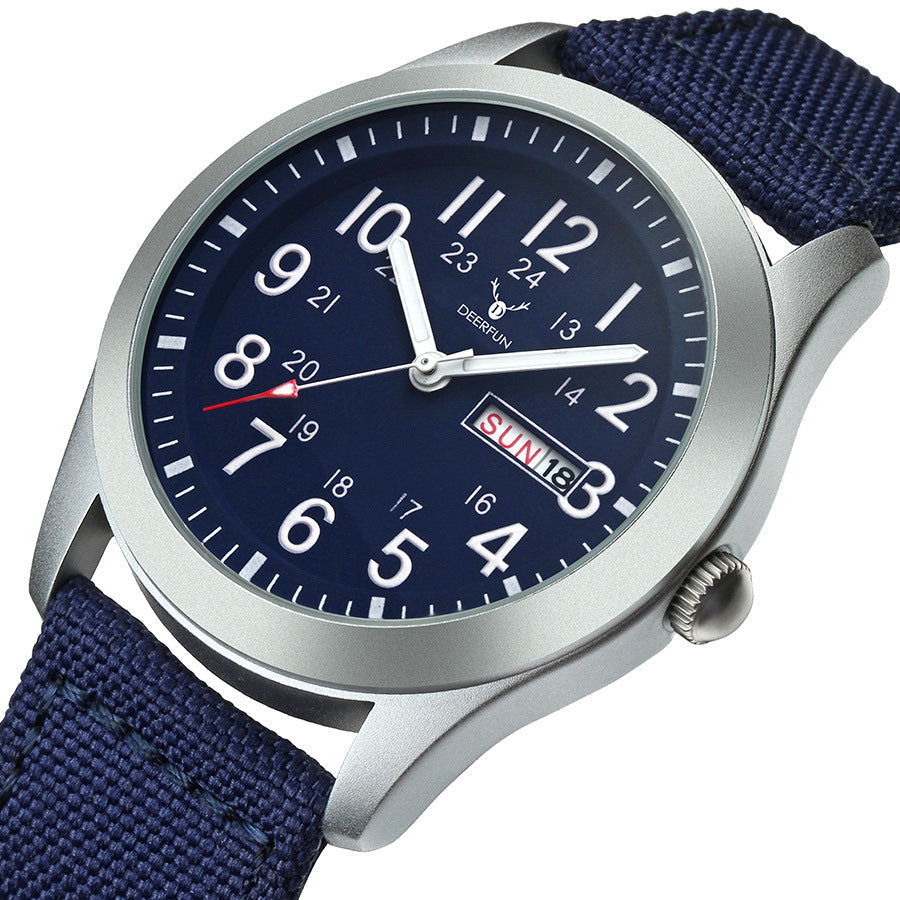 Classic Men's Nylon Canvas Waterproof Sports Watch