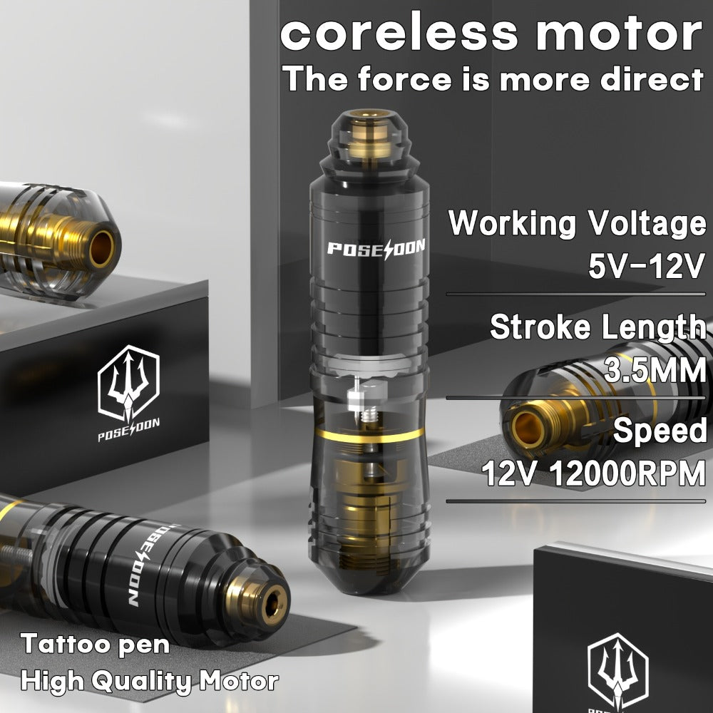 Tattoo Machine Kit POSEIDON BT17-XH Wireless Pen with 1200mAh Battery, LCD, 10 Cartridges and 6 Inks — image 2