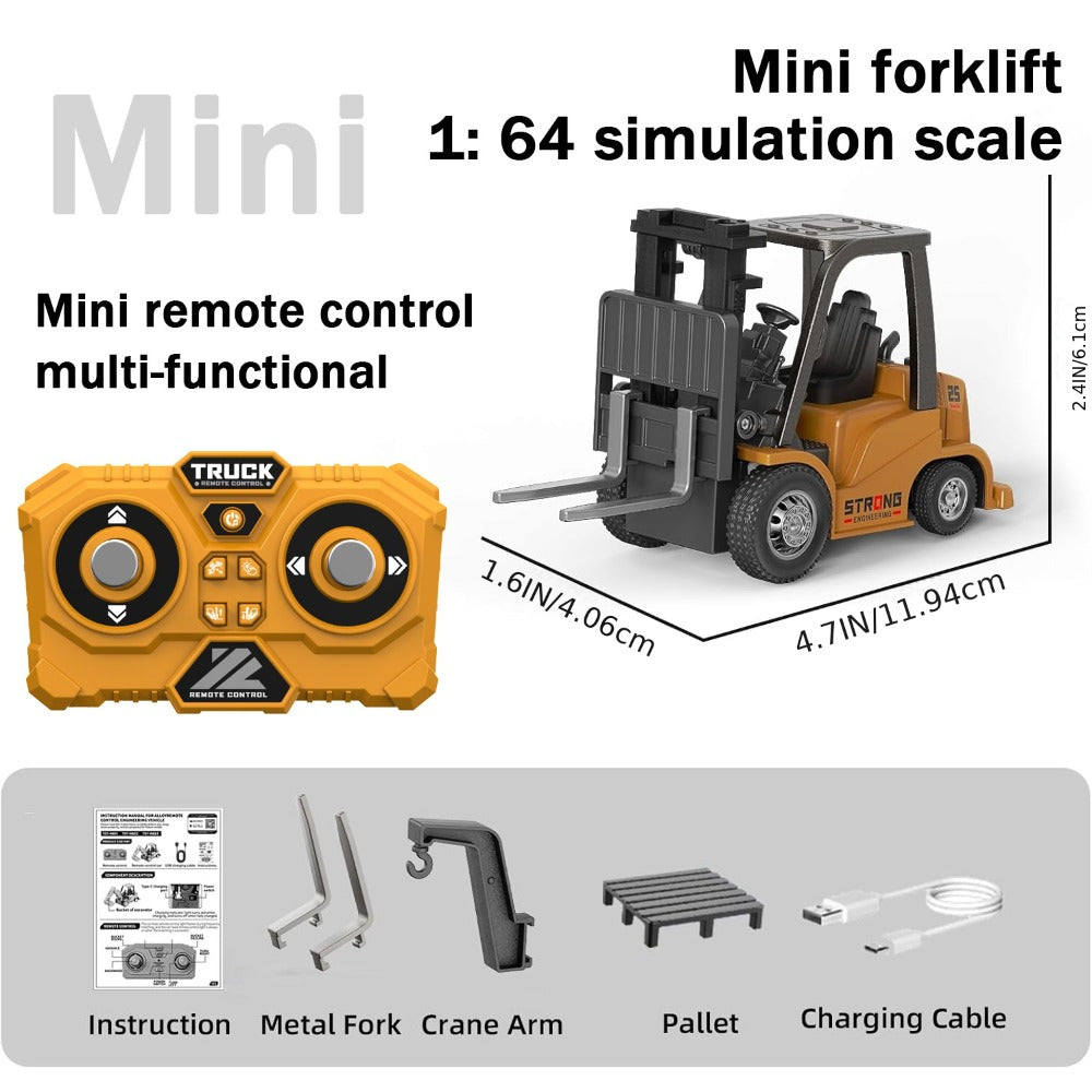 RC Construction Vehicle Toy 2.4GHz Remote Control Excavator Bulldozer Loader with Alloy Metal Cover Lights & Sound Effects — 