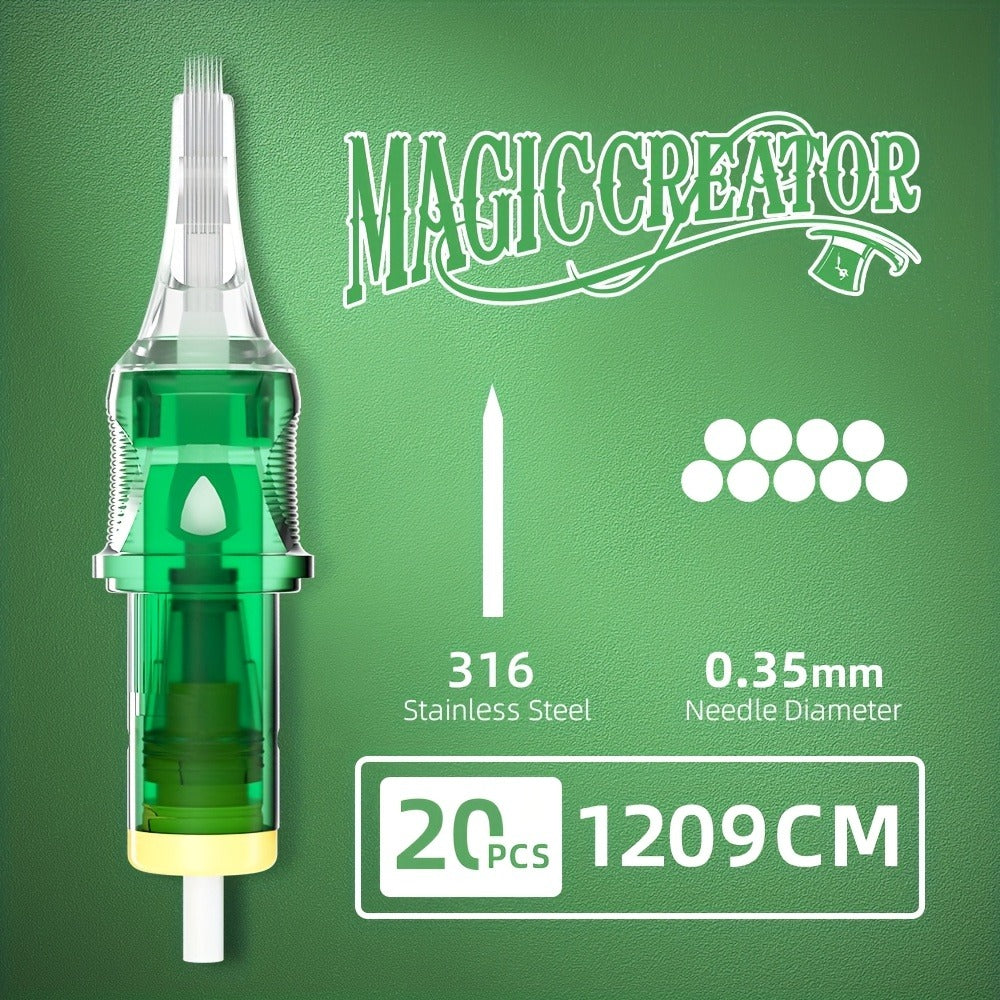 Tattoo Cartridge Needles with MAGICCREATOR Label, 20-Piece Box with 25 RL RS CM M1 Options — image 25
