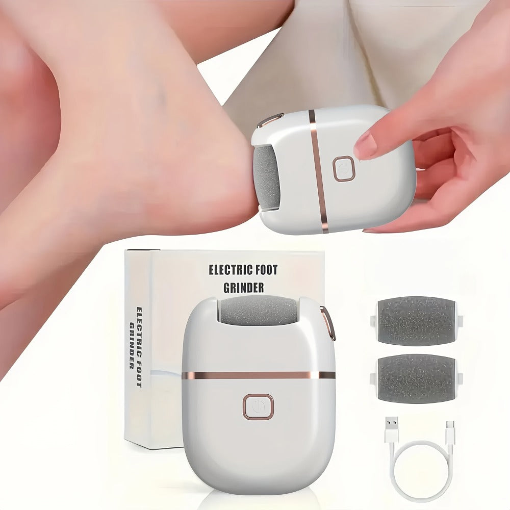 Callus Remover for Feet Electric Rechargeable Foot Grinder with 3 Grinding Heads & 2 Speed Settings – USB Portable Pedicure T