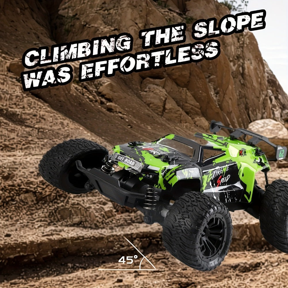 Remote Control Car, 1:16 Scale Alloy Off-Road Truck with 2.4GHz Control, 45KM/H Source Speed, LED Lights and Rechargeable Bat