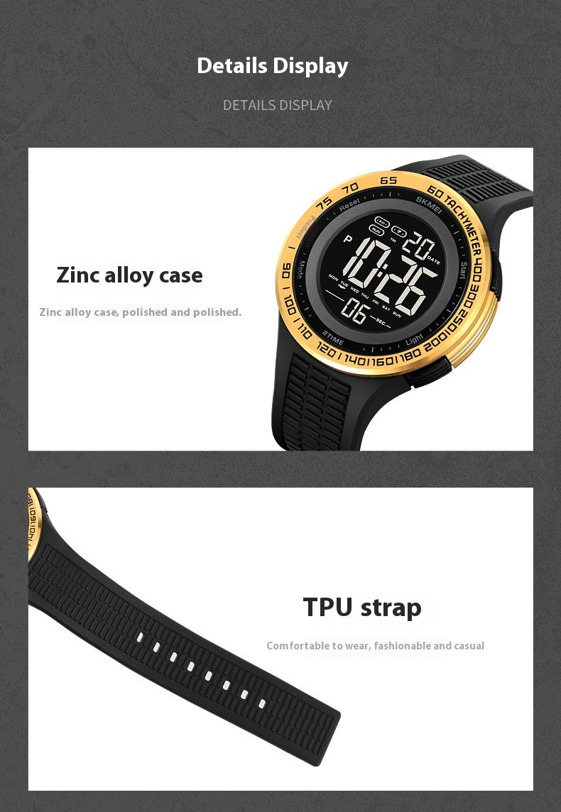 Men's Stylish And Versatile Electronic Watch Luminous Waterproof