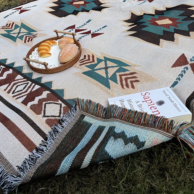 Picnic Blanket Bohemian | Camping Mat Tablecloth Sofa Blanket Indoor Outdoor Universal Carpet — image 9