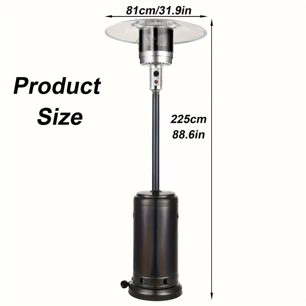 Propane Patio Heater 47000 BTU Outdoor Standing Heater with Wheels, 18-Foot Heating Radius, Fast Heat in 1 Min — image 1