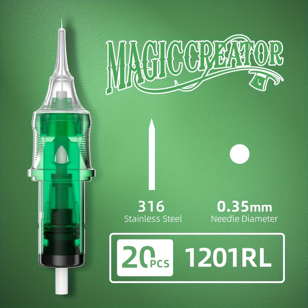 Tattoo Cartridge Needles with MAGICCREATOR Label, 20-Piece Box with 25 RL RS CM M1 Options — image 46
