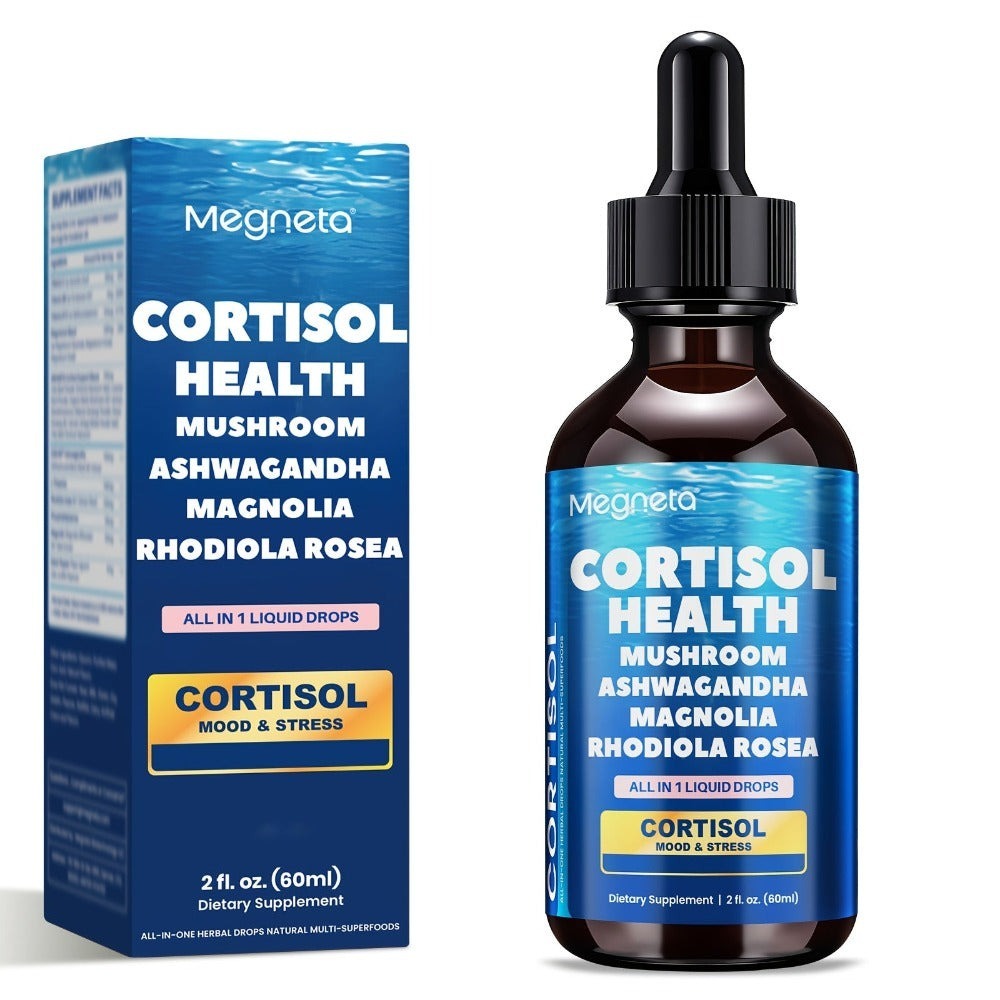 Cortisol Balance Liquid Drops for Stress & Cortisol Belly, KSM-66 Ashwagandha, Magnesium Glycinate & L-Theanine Sublingual Su