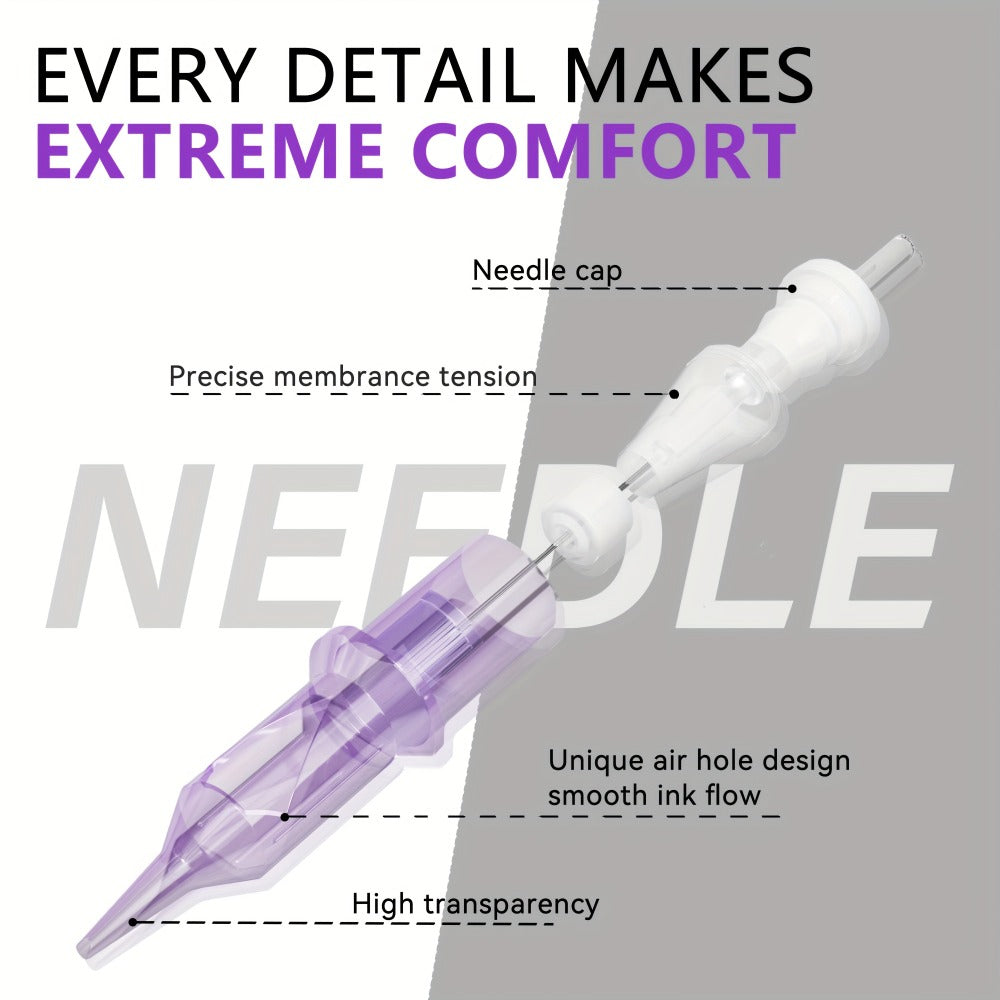 Tattoo Cartridge Needles with Lumentip Label, 50-Piece #12 Mixed or Round Liner Pack Choice — image 4