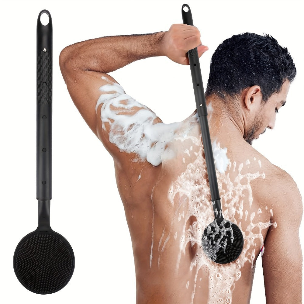 Long Handle Bath Brush Extendable 40-60cm Back Scrubber Dual-Sided Exfoliating Body Brush, for Bath Time, Home Spa and Person