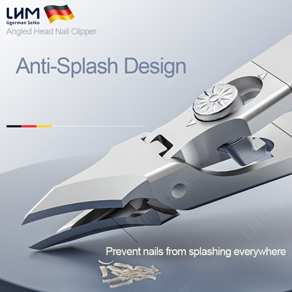 LIAM Wide-Jaw Nail Clipper in Bright Silver with 45-Degree Offset Cutting Edge and Stainless-Steel-Labeled Body — image 3