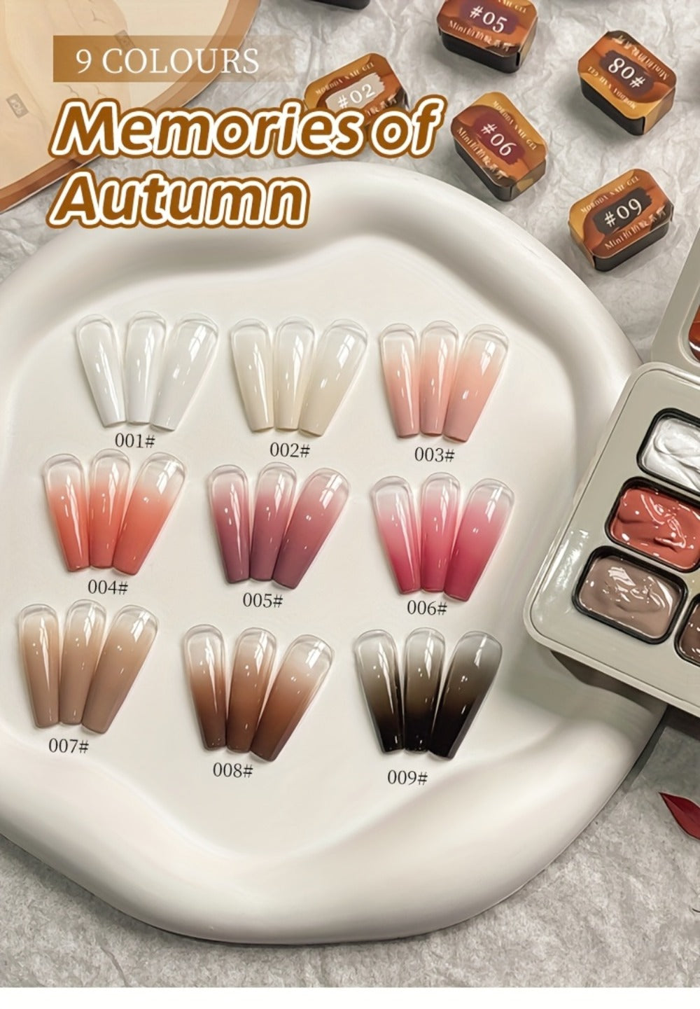 Gel Nail Polish 9-Color Mini Grid Sets for Ombre and Patting Art in 5 Curated Collection Options — image 13