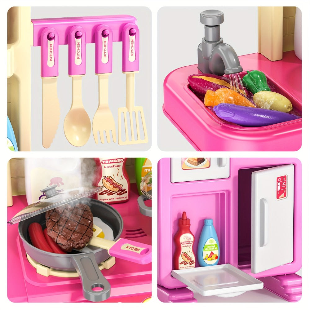 Pretend Play Kitchen Playset with Lights & Sounds, Interactive Toy Kitchen Accessories for Toddlers Ages 3+ — image 19