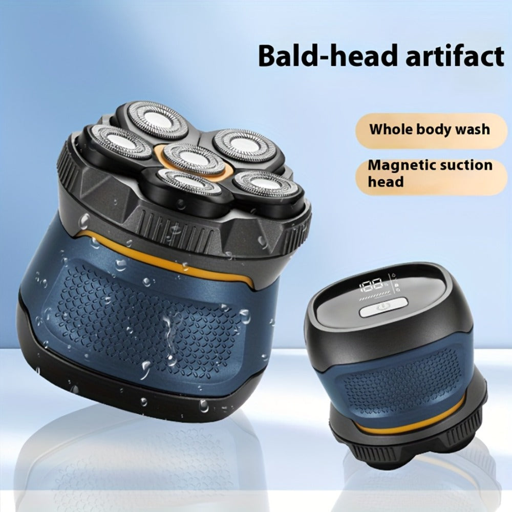 6D Floating Head Bald Head Shaver Self-Cut Electric Hair Clipper – 10W High Power 1400mAh USB-C Charging LED Display Two-Spee