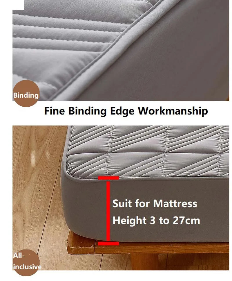 Pure Cotton Bed Sheet Single Piece Thickened Quilted Anti-mite Mattress Protector