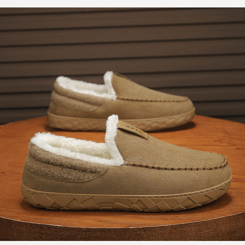 New Mens Slip-on Snow Boots With Fleece Lining For Extra Warmth In Winter