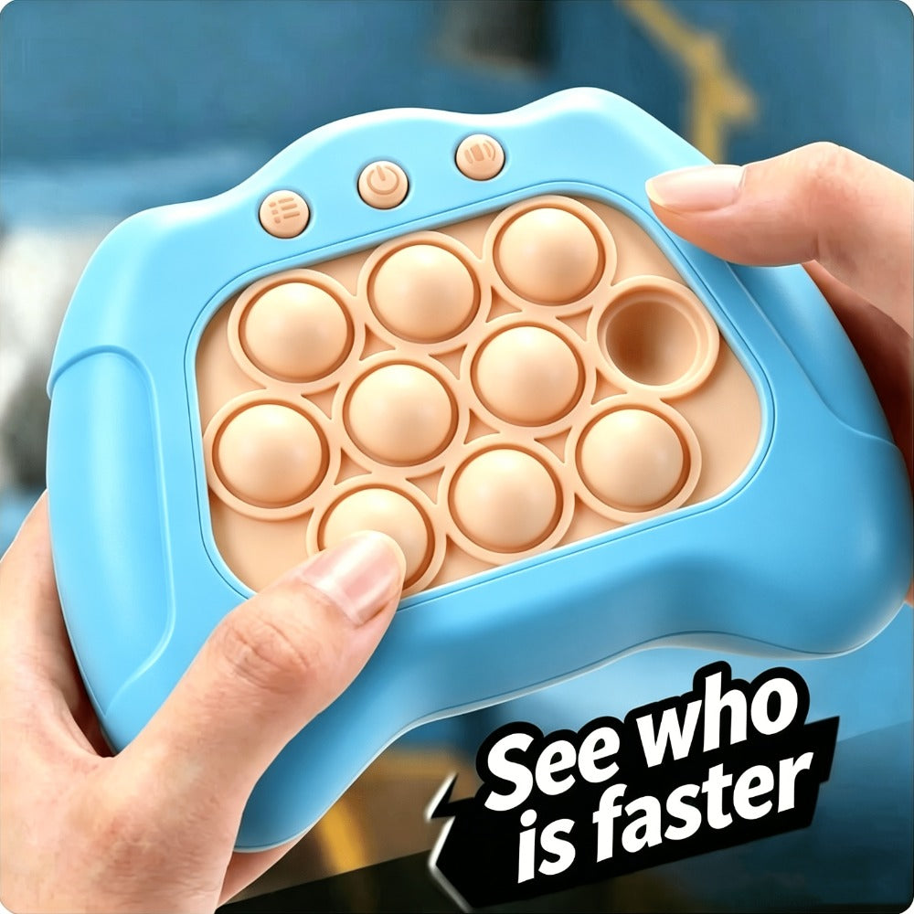 Blue Quick-Push Electronic Memory Game with Ten Pop Buttons, Four Pictured Modes and Back Controls — image 9