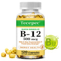 Vitamin B12 500mcg Capsules 120 Count for Women Men for Bath Time, Home Spa and Personal Care — image 9