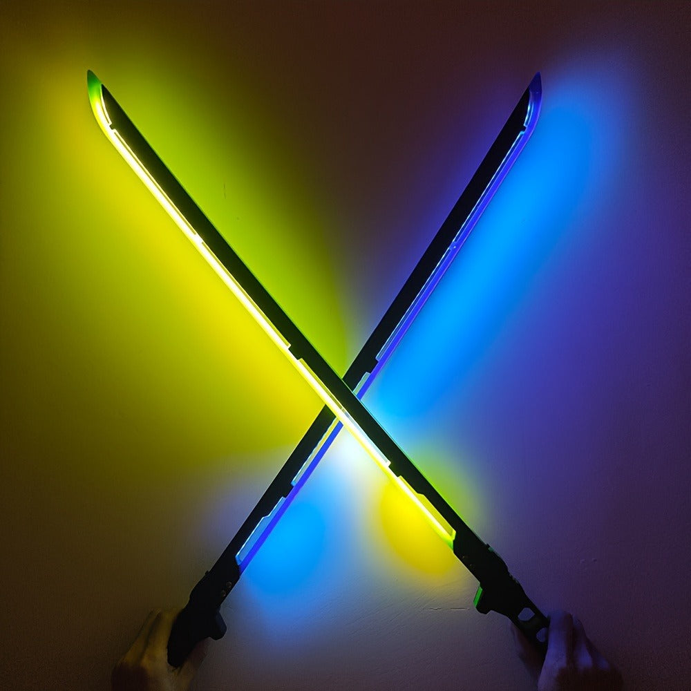 LED Samurai Sword Cyberpunk Glowing Katana 80cm, Acrylic Light-Up Blade for Halloween Costume Party Cosplay Sci-Fi Anime Prop