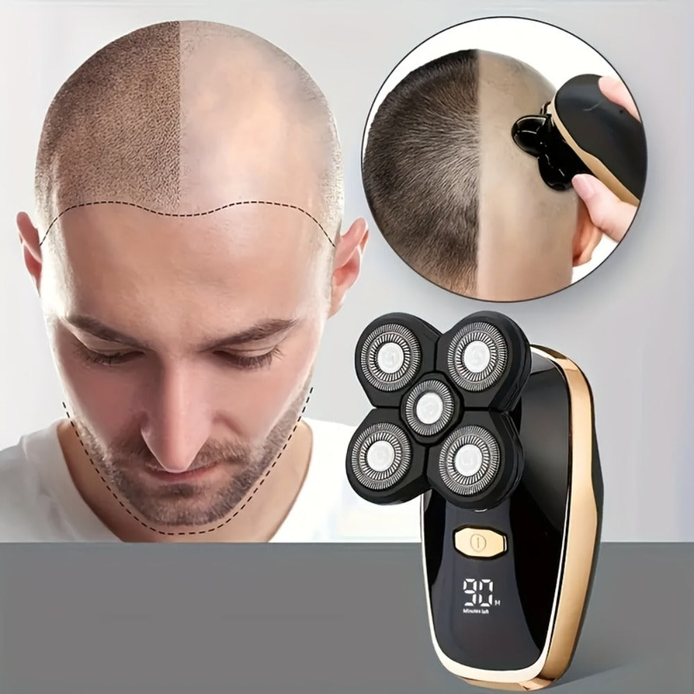 Palm-Size Multi-Rotary Electric Shaver with Display in 5D, 7D and Type A Checkout Styles Pictured — image 2