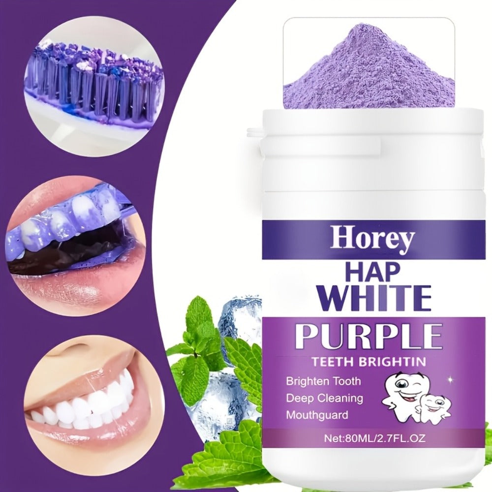 Purple Teeth Whitening Powder for Sensitive Teeth, BPA-Free Alcohol-Free Tooth Polishing Powder Deep Cleans — image 2