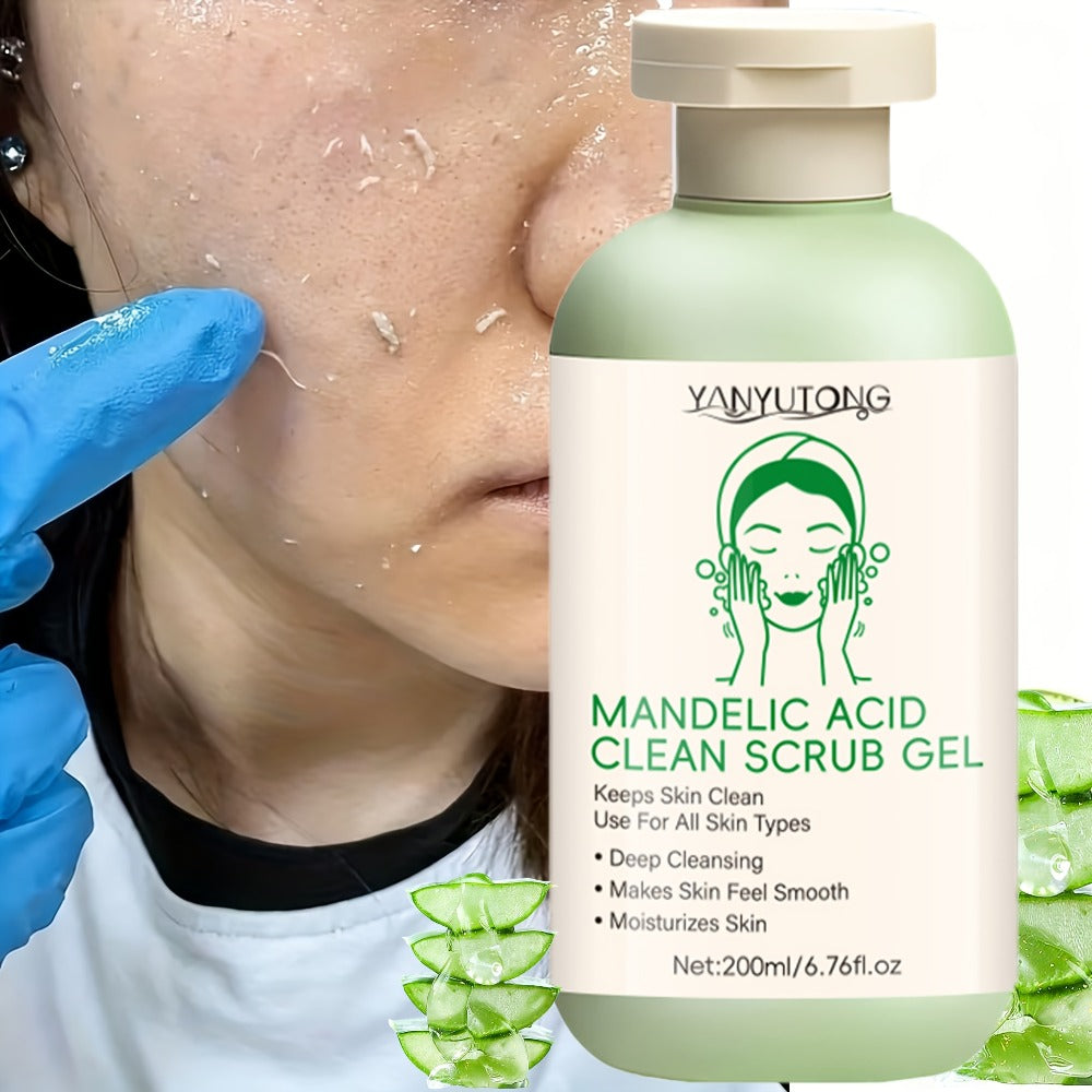 Mandelic Acid Facial Exfoliating Gel in a 200ml Green Pump Bottle for Face and Body Rinse-Off Use — image 2