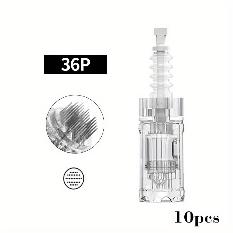 Microneedling Pen Cartridges 10-Pack 36-Pin 0.25mm Replacement Needle Tips for Dr Pen A10 for Bath Time, Home Spa and Persona