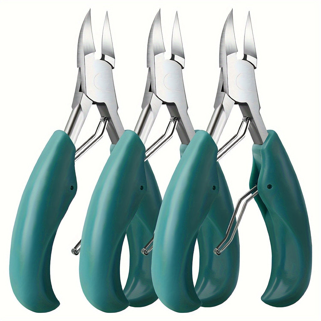 Toenail Clippers for Thick Nails & Ingrown Toenails 3 Pack Sharp Curved Blade Surgical Steel – Double Spring Ergonomic Podiat