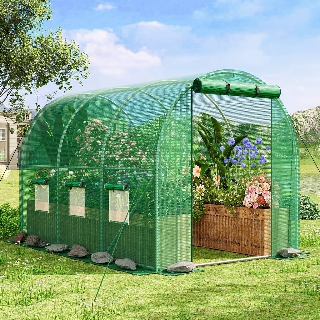 Outdoor Walk-In Greenhouse 10x6.6x6.6 FT – Dual Zippered Screen Doors, 6 Screen Windows & Reinforced Frame — image 1