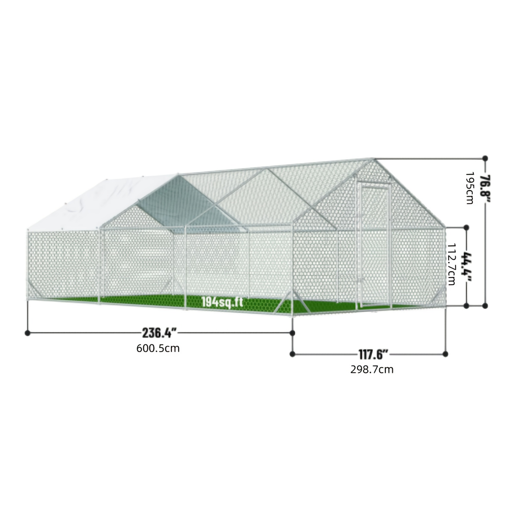 Metal Chicken Run Walk-in Poultry Enclosure with UV Protection - Dome Flat & Spire Roof Styles — image 20